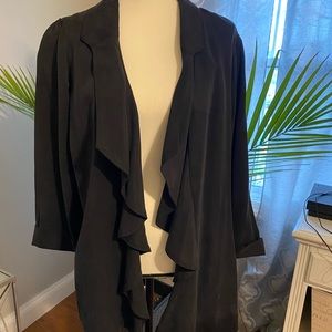 Black ruffled blazer NWT